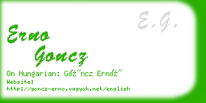 erno goncz business card